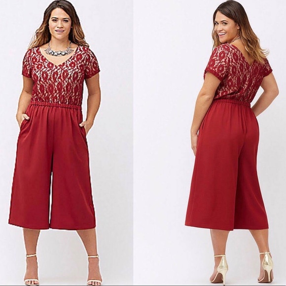 lane bryant red jumpsuit